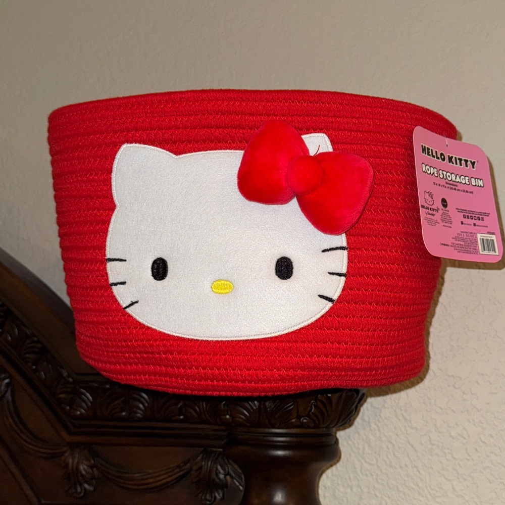 HELLO KITTY LARGE ROPE STORAGE BIN